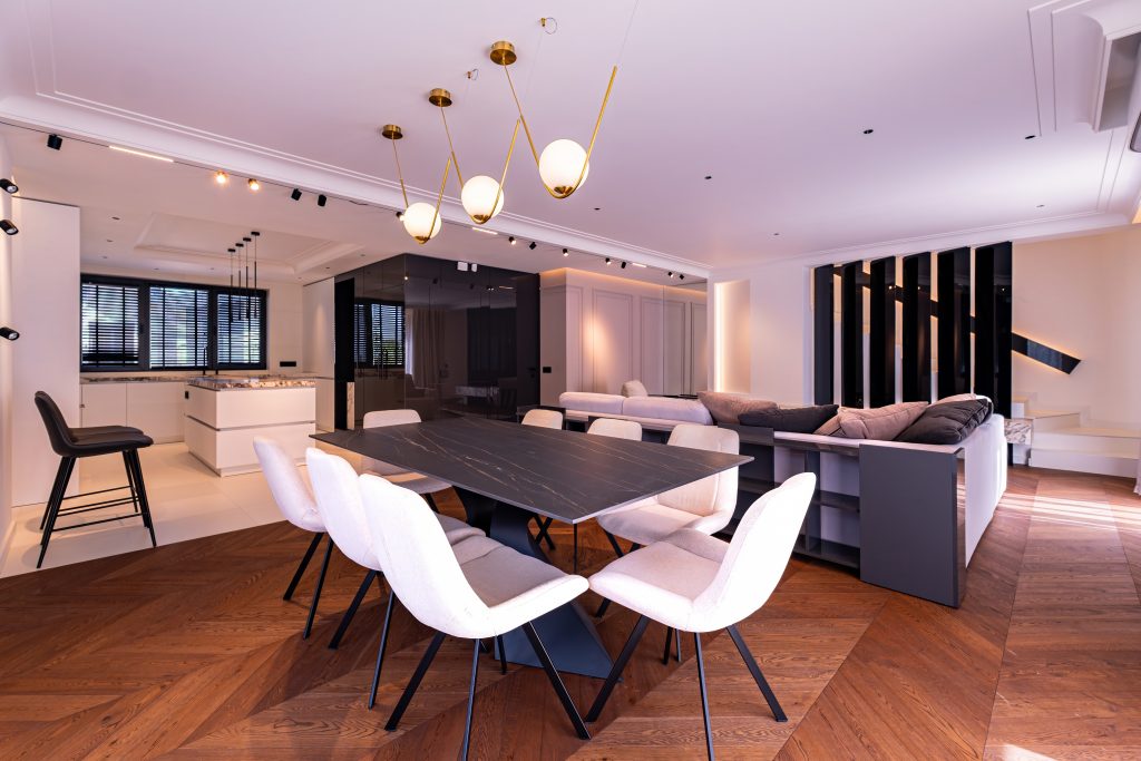 River Park House 74 – open-plan kitchen and dining room